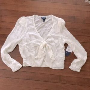 SCOOP long sleeve summer cropped top.NWT Size S